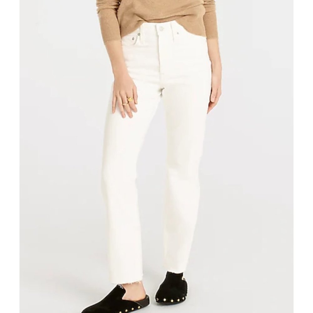 J Crew $128 Women's White Slim Boyfriend Jeans Size 26 BF533